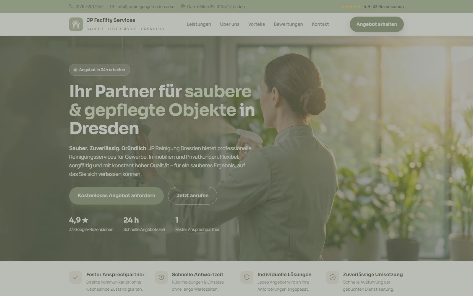 Website JP Facility Services Dresden